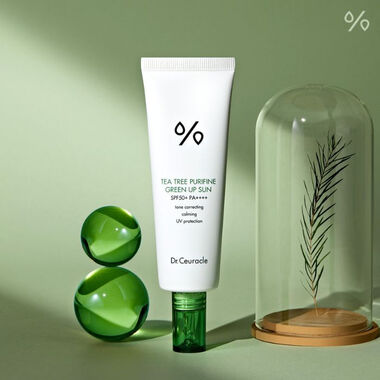 faces tea tree purifine green up sun  spf50   calming sunscreen and makeup base