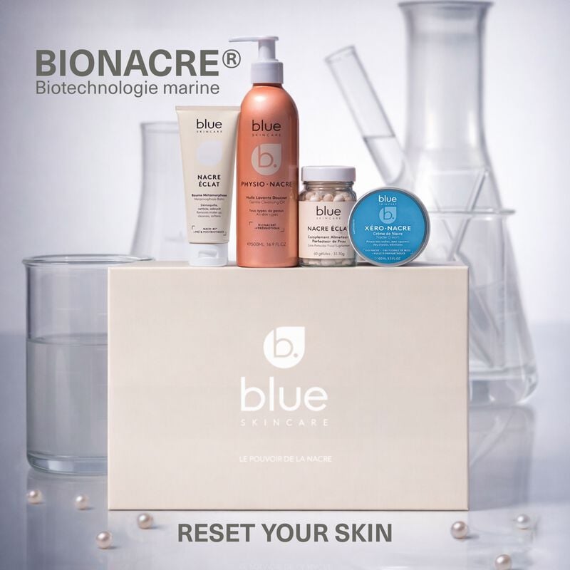 blue skincare pearl treasure gift set