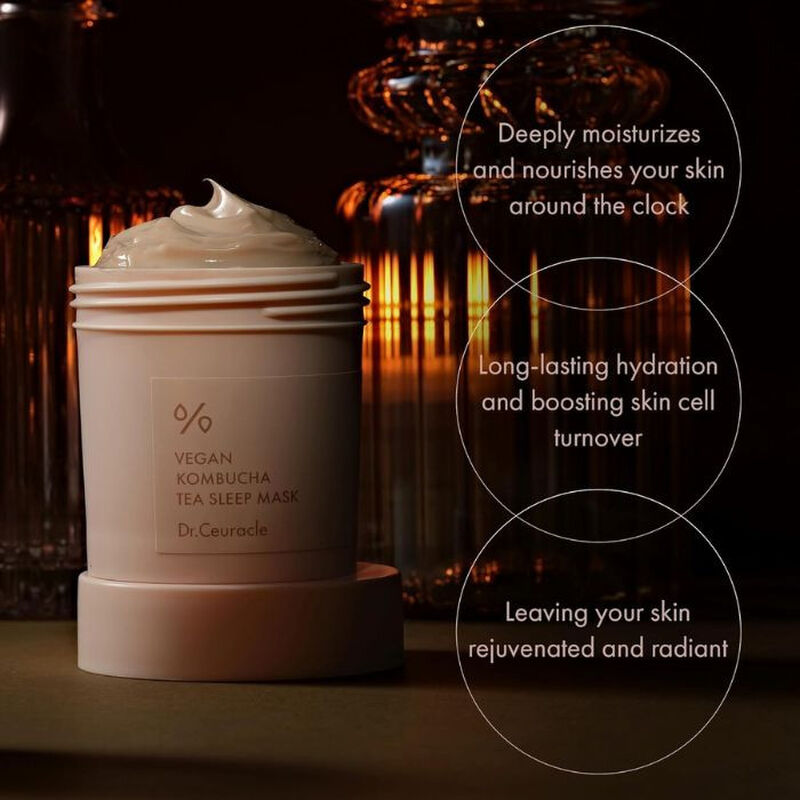 dr. ceuracle قناع نوم نباتي كومبوتشا، ترطيب وتجديد البشرة ليلاً