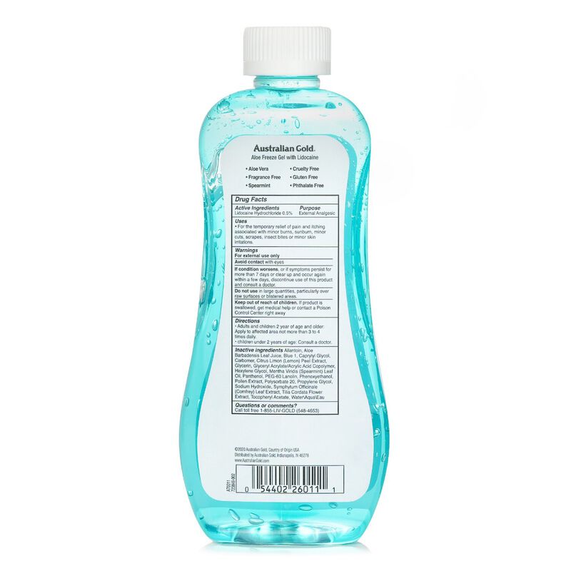 australian gold aloe freeze gel with lidocaine