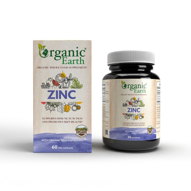 organic earth zinc 25 mg 60 capsules