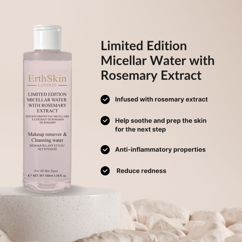 erthskin london limited edition micellar water with rosemary extract 100ml