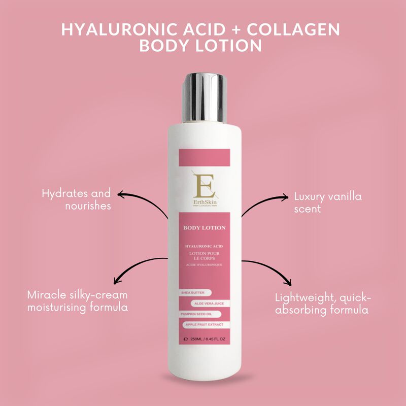 إرث سكين لندن hyaluronic acid + collagen body lotion
