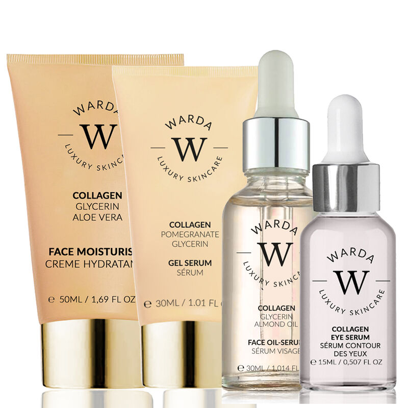 erthskin london skin lifter boost collagen moisturiser 50ml + skin lifter boost collagen eye serum 15m + skin lifter boost collagen gel serum 30ml + collagenskin lifter boost oil serum 30ml