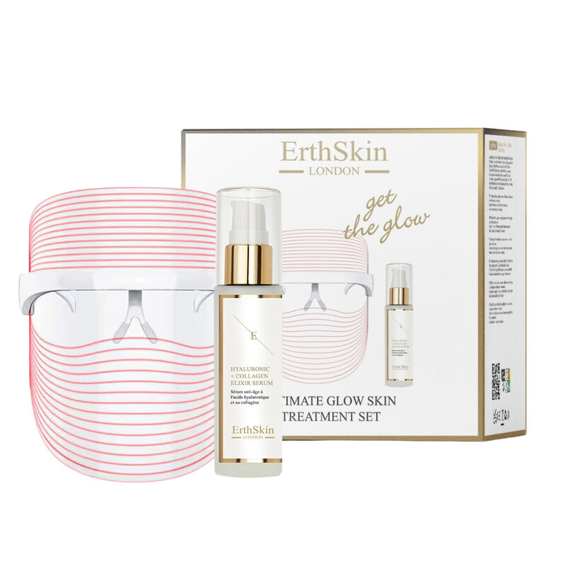 erthskin london ulitmate glow set ( 3 led mask + ha serum )