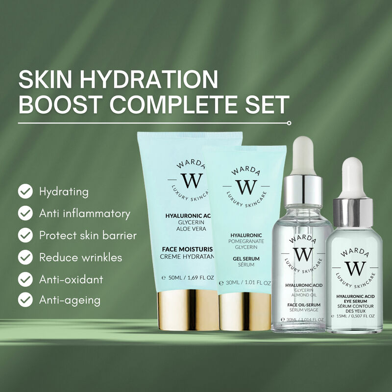 erthskin london skin hydration boost hyaluronic acid moisturiser + hydration boost hyaluronic acid eye serum + hydration boost hyaluronic acid gel serum + hyaluronic acid hydration boost oil serum
