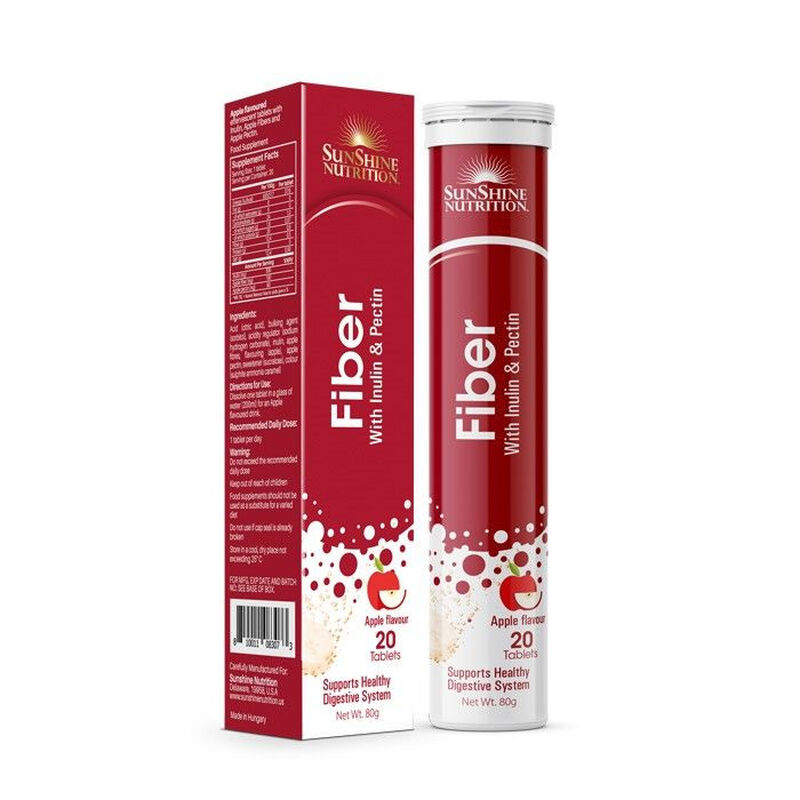 sunshine أقراص فوارة للألياف بنكهة التفاح