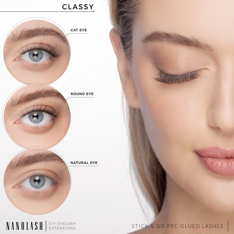 nanolash diy stick & go preglued lashes classy long