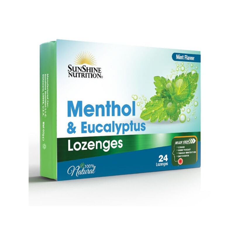 sunshine nutrition menthol & eucalyptus lozenges mint