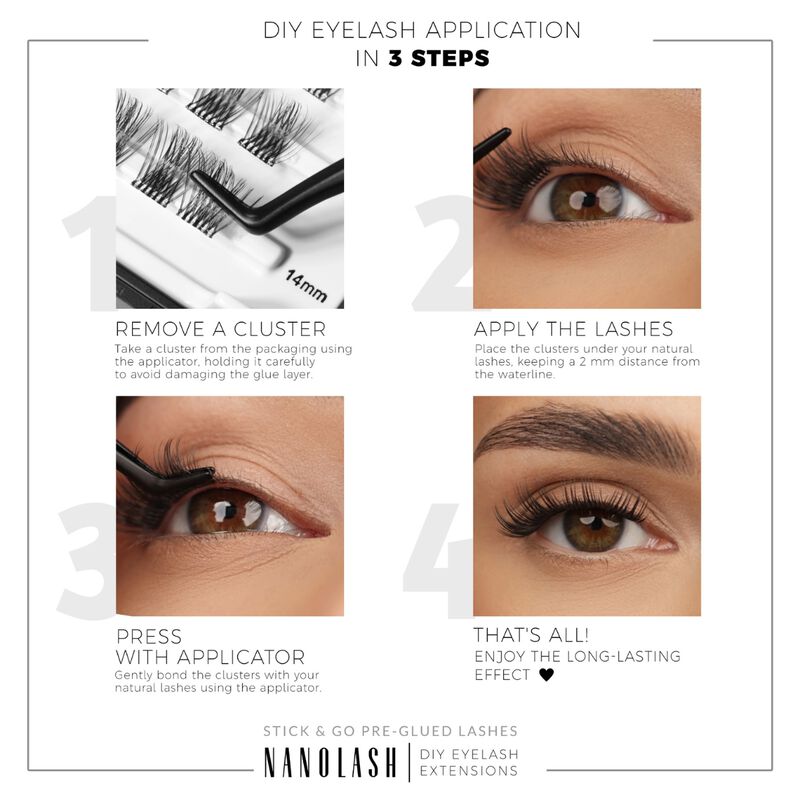 nanolash diy stick & go preglued lashes classy long