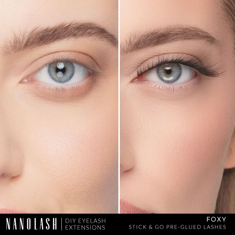 nanolash diy stick & go preglued lashes foxy short