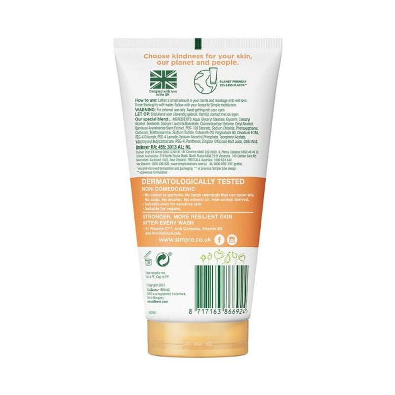 simple protect n glow facial wash