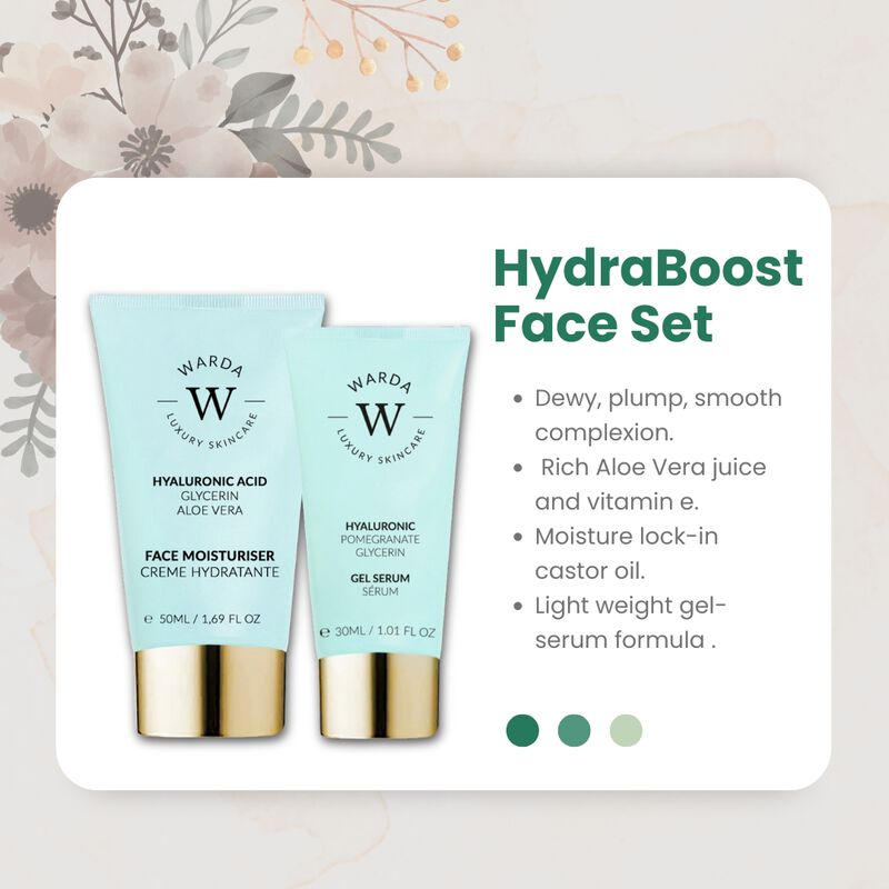 erthskin london skin hydration boost hyaluronic acid moisturiser 50ml + skin hydration boost hyaluronic acid gel serum 30ml