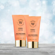 2 x SKIN GLOW BOOST VITAMIN C MOISTURISER 50m faces 2 x skin glow boost vitamin c moisturiser 50m