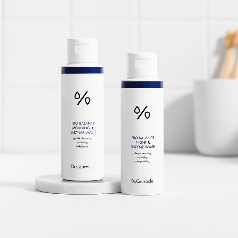 dr. ceuracle pro balance morning enzyme wash, gentle cleanser with probiotic complex