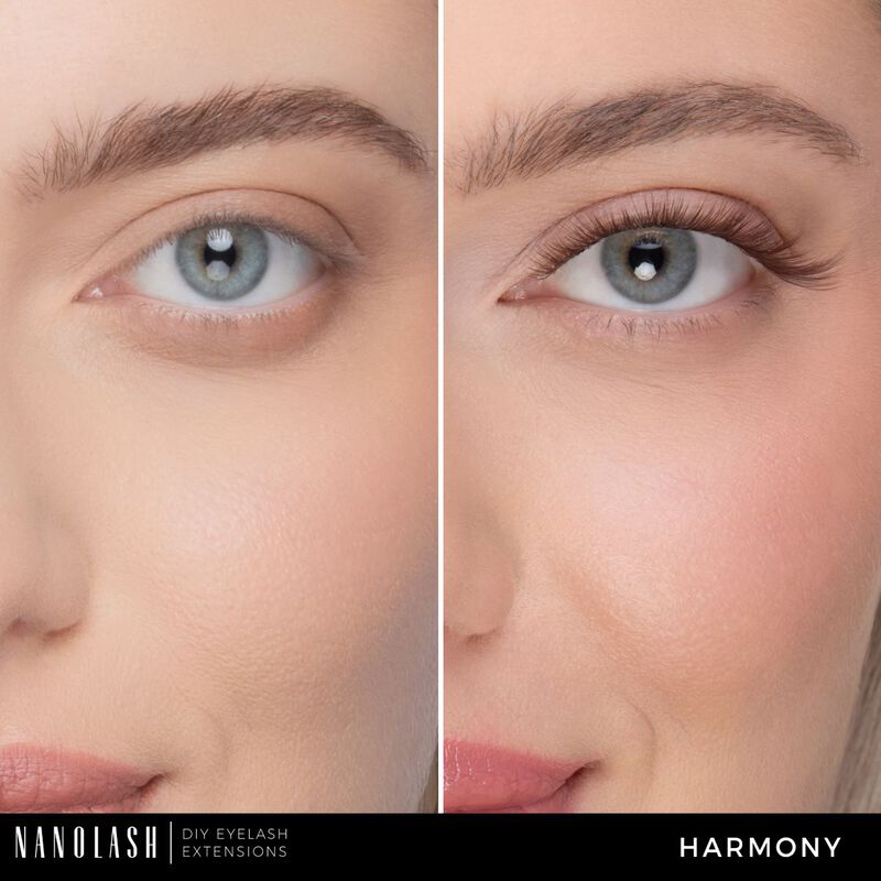 نانو لاش خصلات رموش بنية يمكنك تركيبها بنفسك مجموعة البداية harmony